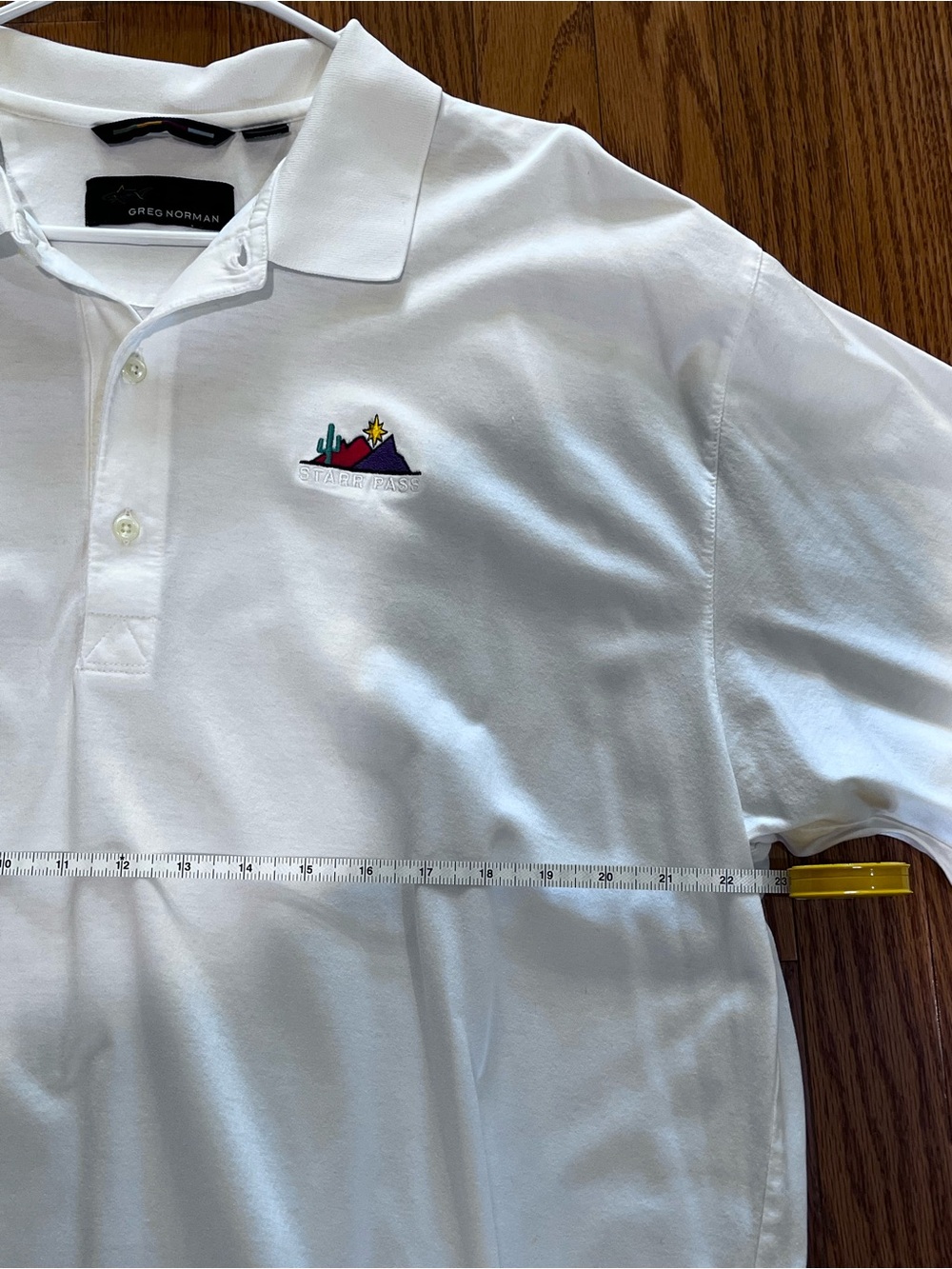 Greg Norman Collection White Polo with STARR PASS GOLF Logo - Picture 6 of 7